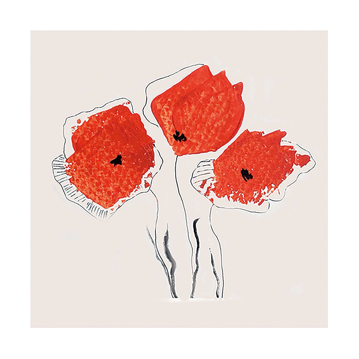 Art card red poppies